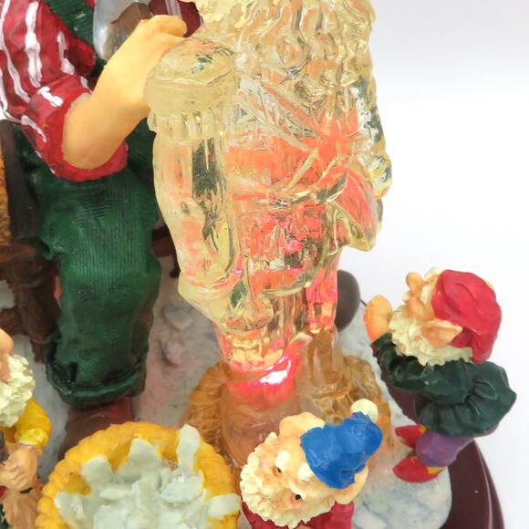 Light Up Santa Ice Carving Workshop Figurine Elves Christmas Decoration 7.5"T - Picture 9 of 12